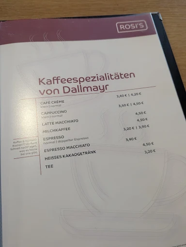 Rosi's menu 1